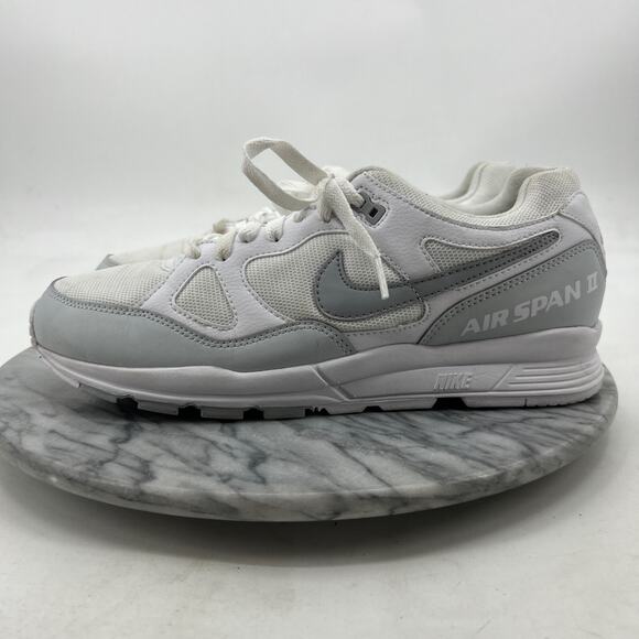 Nike Mens 9.5 Air Span 2 Athletic Sneaker Retro White Golf Grey Shoe AH8047-105 - Picture 4 of 13